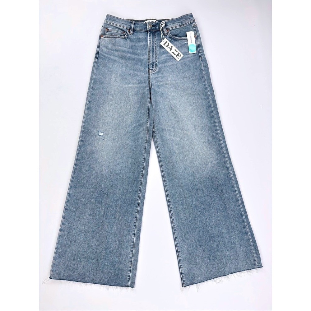 Daze Denim Far Out High Rise Wide Leg Jeans Dancefloor Wash 30/10 New With Tags